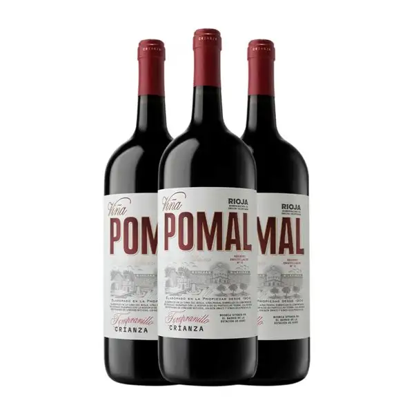 Bodegas Bilbaínas Viña Pomal Tempranillo Rioja Centenario Crianza Botella Magnum 1,5 L Vino Tinto (Caja de 3 unidades)
