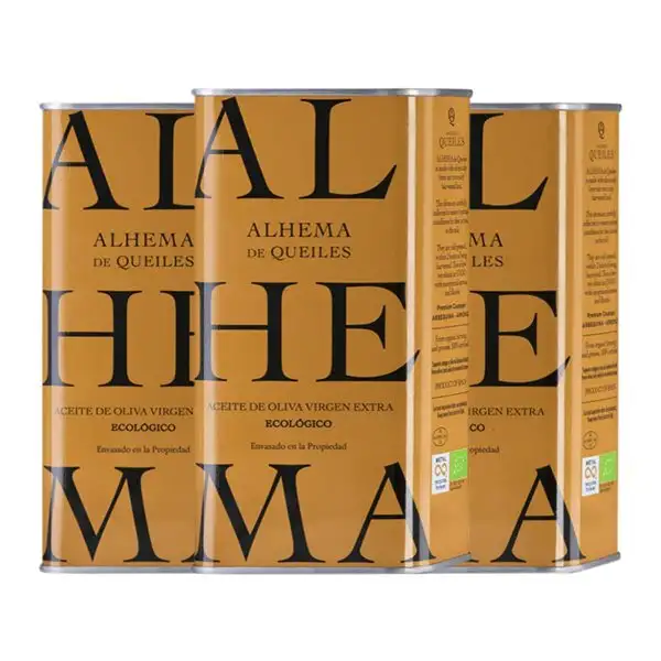 Aceite de Oliva Alhema de Queiles AOVE Virgen Extra Lata Especial 1 L (Caja de 3 unidades)