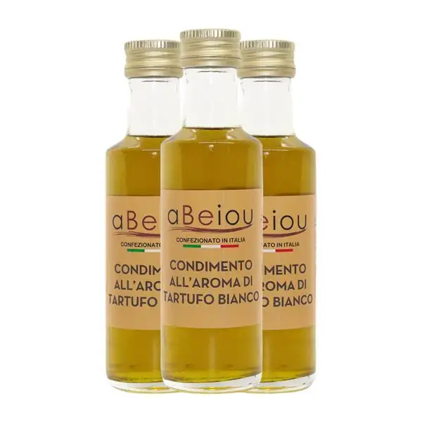 Aceite de Oliva aBeiou Artesanal, AOVE Virgen Extra Botellín Miniatura 10 cl Trufa Blanca (Caja de 3 unidades)