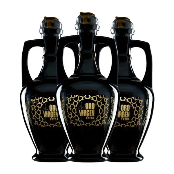 Aceite de Oliva Aceitex Arabesca Picual Edición Oro, Ánfora, AOVE Virgen Extra 75 cl (Caja de 3 unidades)