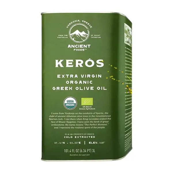 Aceite de Oliva Ancient Foods. Kerós Tradicional, AOVE Virgen Extra Bio — Biológico Lata Especial 3 L