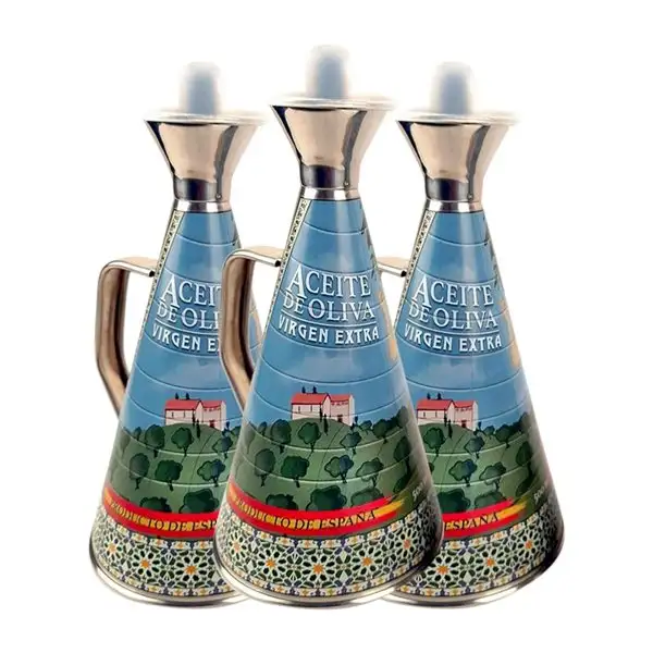 Aceite de Oliva Baeturia Organic Alcuza Morisca Jarra Caneca, AOVE Virgen Extra Botella Medium 50 cl (Caja de 3 unidades)