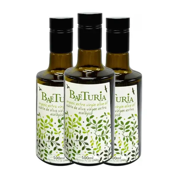Aceite de Oliva Baeturia Organic Veridis Morisca AOVE Virgen Extra Botella Medium 50 cl (Caja de 3 unidades)