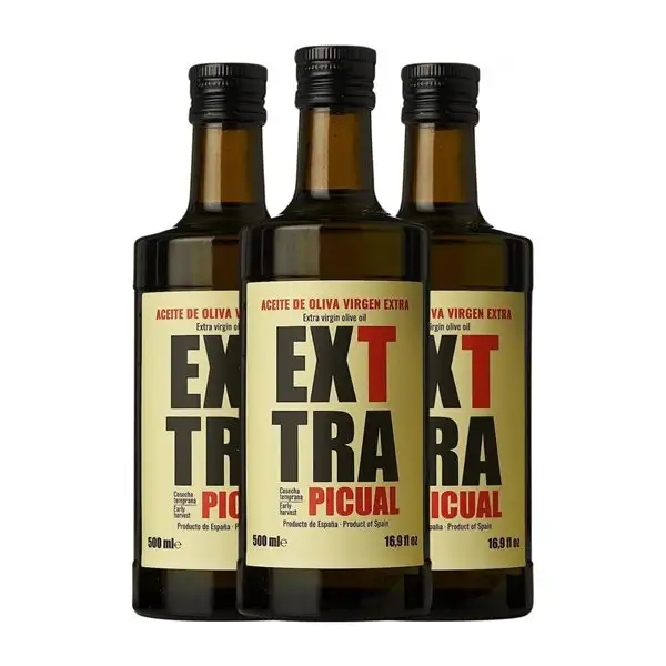 Aceite de Oliva Agro Alcudia Exttra Picual AOVE Virgen Extra Botella Medium 50 cl (Caja de 3 unidades)