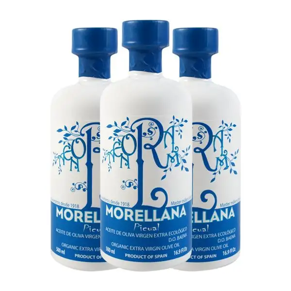 Aceite de Oliva Sucesores Hnos. López Morellana Picual Baena AOVE Virgen Extra Botella Medium 50 cl Vidrio (Caja de 3 unidades)