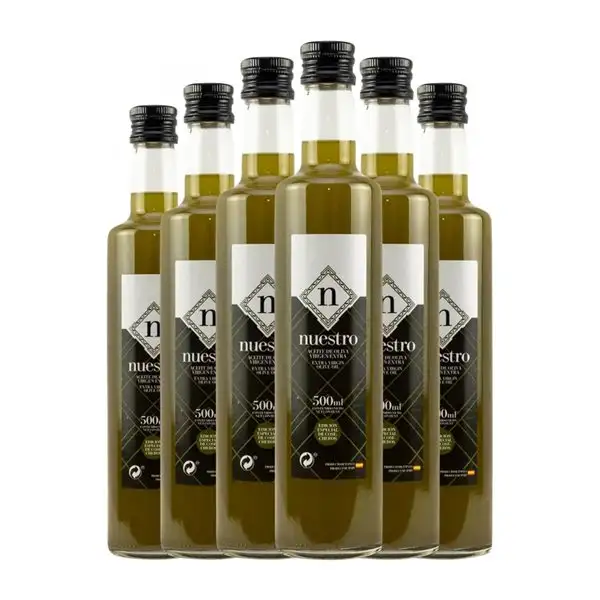 Aceite de Oliva Supremo Nuestro Picual Non Filtrato — Sin Filtrar, AOVE Virgen Extra Botella Medium 50 cl Vidrio (Caja de 6 unidades)