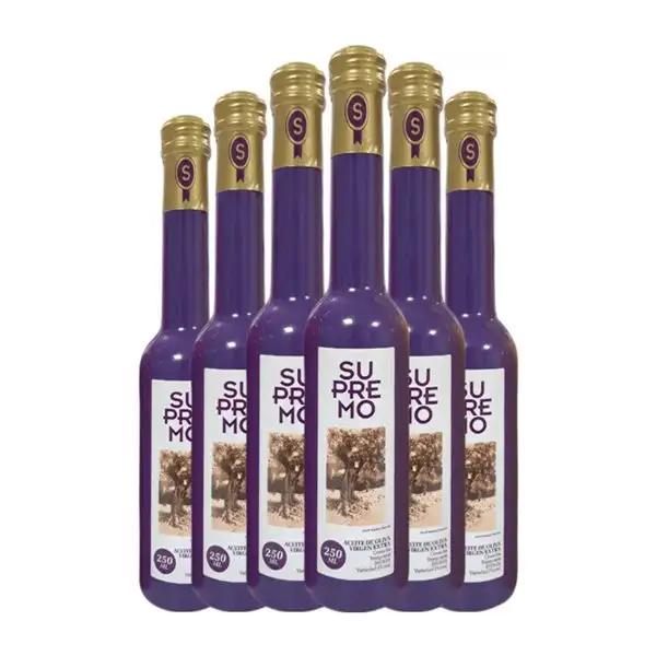 Aceite de Oliva Supremo Picual AOVE Virgen Extra Botellín 25 cl Vidrio (Caja de 6 unidades)