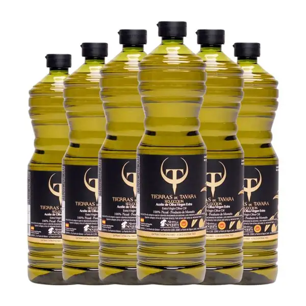 Aceite de Oliva Tierras de Tavara Picual Sierra de Segura Selección, AOVE Virgen Extra 1 L PET (Caja de 6 unidades)