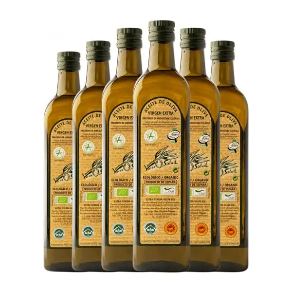 Aceite de Oliva Trujal de Mágina Verde Salud Picual Sierra Mágina Marasca, AOVE Virgen Extra Eco — Ecológico 75 cl Vidrio (Caja de 6 unidades)