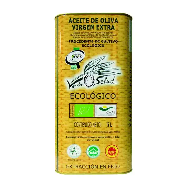 Aceite de Oliva Trujal de Mágina Verde Salud Picual Sierra Mágina AOVE Virgen Extra Eco — Ecológico Lata Especial 5 L