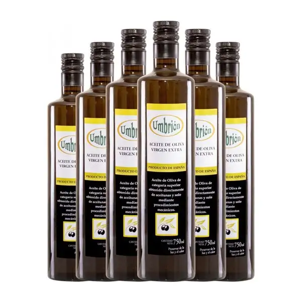Aceite de Oliva Umbrión Arbequina AOVE Virgen Extra 75 cl (Caja de 6 unidades)
