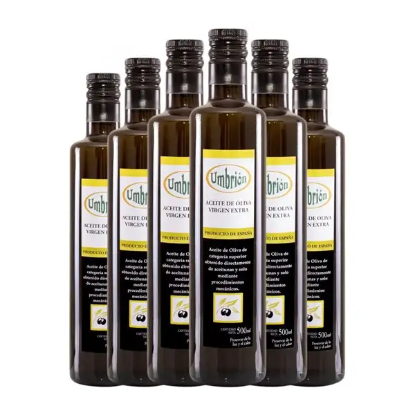 Aceite de Oliva Umbrión Arbequina AOVE Virgen Extra Botella Medium 50 cl (Caja de 6 unidades)