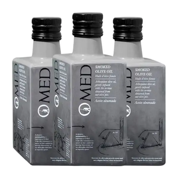 Aceite de Oliva Venchipa O-Med Arbequina Botellín 25 cl Vidrio Ahumado (Caja de 3 unidades)