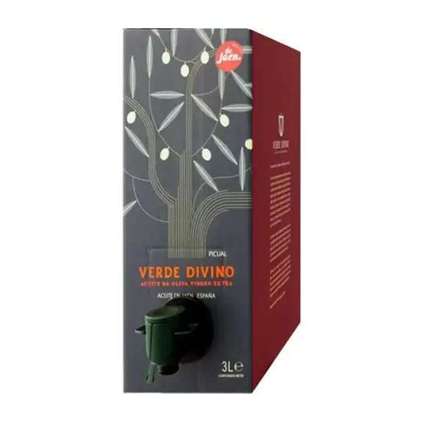 Aceite de Oliva Verde Divino Picual Cosecha Temprana, AOVE Virgen Extra Bag in Box 3 L