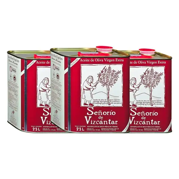 Aceite de Oliva Vizcántar Señorío de Vizcántar Priego de Córdoba AOVE Virgen Extra Lata Especial 2,5 L (Caja de 3 unidades)