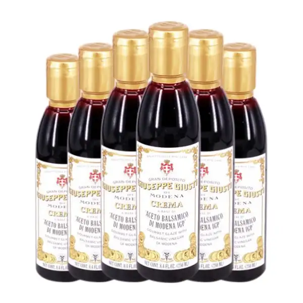Vinagre Giuseppe Giusti Balsámico, Crema Botellín 25 cl (Caja de 6 unidades)