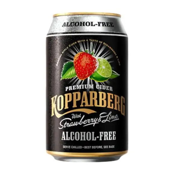 Refrescos Caja de 12 unidades Kopparberg Lata 33 cl Fresa, Lima, Lakritz — Regaliz Sin Alcohol