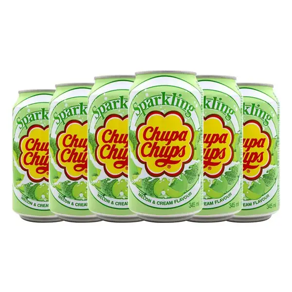 Refrescos Chupa Chups Cream — Crema Lata 33 cl Melón (Caja de 6 unidades)