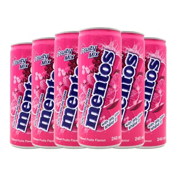 Refrescos Mentos Mix Lata 25 cl Fruit Mix — Mezcla de Frutas (Caja de 6 unidades)