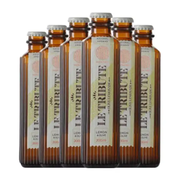 Refrescos MG Le Tribute Botellín 20 cl Olive — Aceituna, Lemon — Limón, Lemonade — Limonada (Caja de 6 unidades)