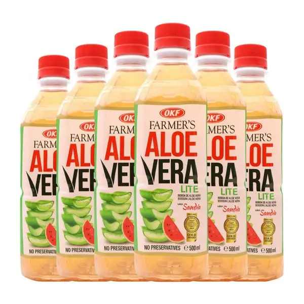 Refrescos OKF Botella Medium 50 cl Aloe Vera, Sandía (Caja de 6 unidades)