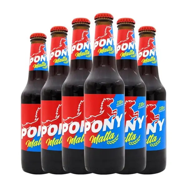 Refrescos Pony Botellín Tercio 33 cl Malta (Caja de 6 unidades)