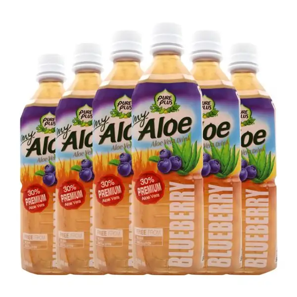 Refrescos Pure Plus Botella Medium 50 cl Aloe Vera, Arándano — Arándanos (Caja de 6 unidades)