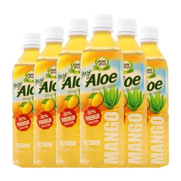 Refrescos Pure Plus Botella Medium 50 cl Aloe Vera, Mango (Caja de 6 unidades)