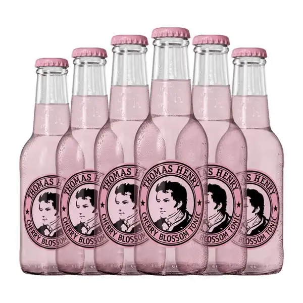 Refrescos Thomas Henry Pink — Rosado Botellín 20 cl Cherry — Cereza, Tonic Water — Tónica (Caja de 6 unidades)