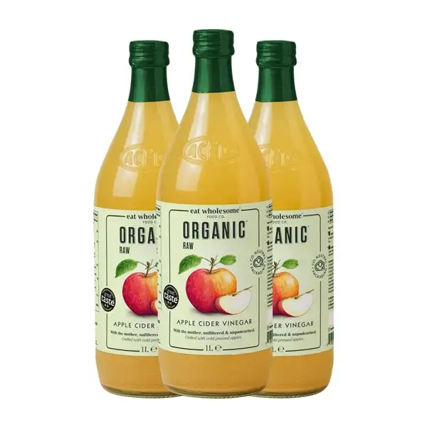 Vinagre Eat Wholesome Sin Filtrar Eco — Ecológico 1 L Vidrio Manzana, Cider — Sidra (Caja de 3 unidades)