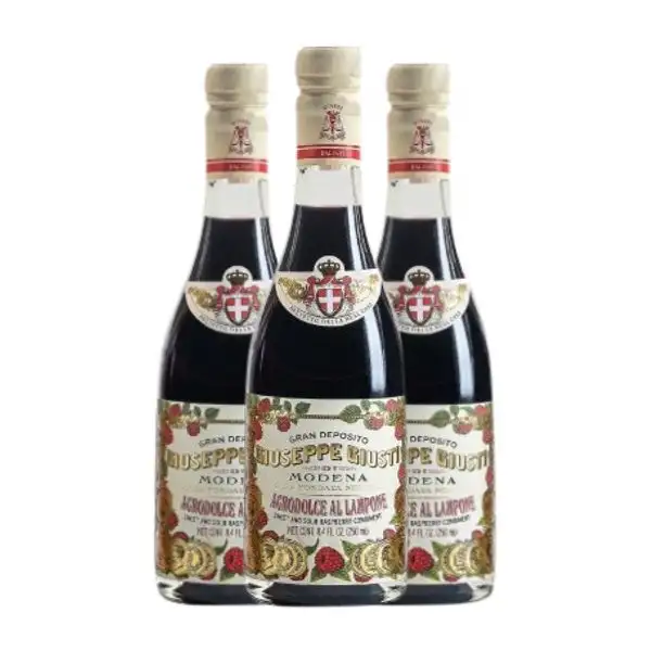 Vinagre Giuseppe Giusti Botellín 25 cl Lampone — Frambuesa, Agrodolce — Agridulce (Caja de 3 unidades)
