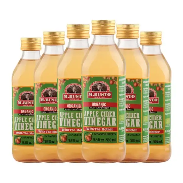 Vinagre M. Busto Mayador Organic — Ecológico Botella Medium 50 cl Manzana, Cider — Sidra (Caja de 6 unidades)