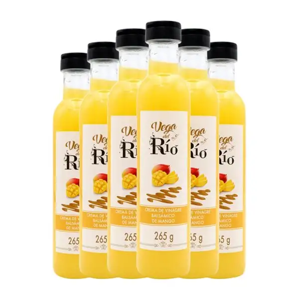 Vinagre Vega del Río Balsámico, Crema Botellín 20 cl Mango (Caja de 6 unidades)
