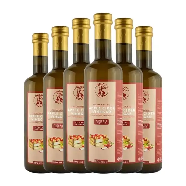 Vinagre Veggy Duck Sin Filtrar Botella Medium 50 cl Manzana, Cider — Sidra (Caja de 6 unidades)