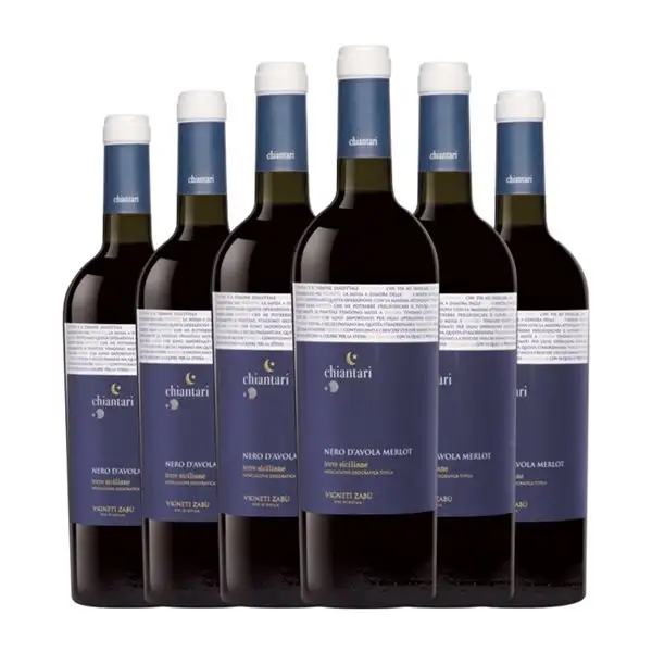 Zabù Chiantari Nero d'Avola Merlot Trocken — Seco Sicilia 75 cl Vino Tinto (Caja de 6 unidades)