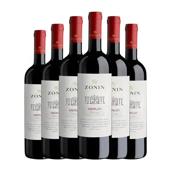 Zonin Aquileia Merlot Seco Friuli Classico — Clásico 75 cl Vino Tinto (Caja de 6 unidades)
