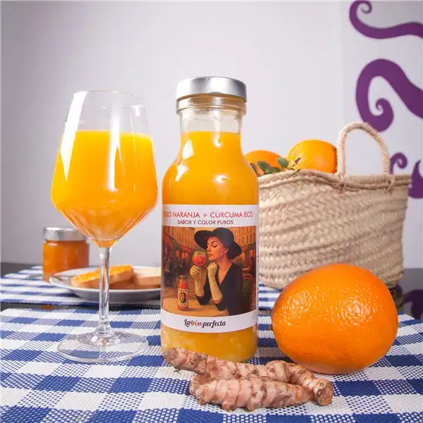 Zumo de Naranja y Cúrcuma Ecológico: Pack 7 Botellas 785ml + Regalito