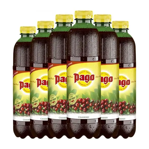 Refrescos Zumos Pago 1 L PET Cranberry — Arándanos Rojos (Caja de 6 unidades)