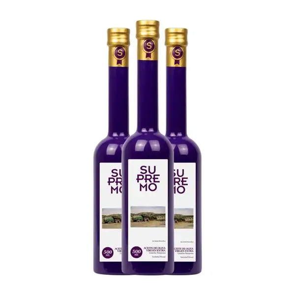 Aceite de Oliva Supremo Picual AOVE Virgen Extra Botella Medium 50 cl Vidrio (Caja de 3 unidades)