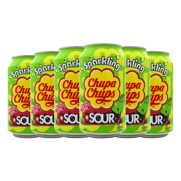 Refrescos Chupa Chups Lata 33 cl Green Apple — Manzana Verde (Caja de 6 unidades)