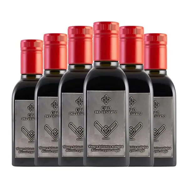 Vinagre Oro del Desierto Balsámico Eco — Ecológico Botellín 25 cl Vidrio (Caja de 6 unidades)