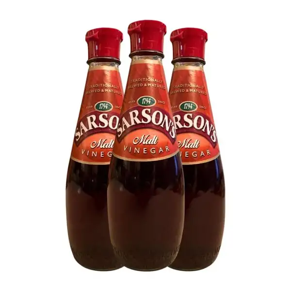 Vinagre Sarson's Original Botellín 25 cl Malta (Caja de 3 unidades)