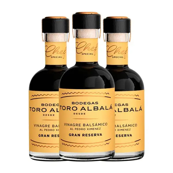 Vinagre Toro Albalá Chef PX Pedro Ximénez Montilla-Moriles Special — Especial, Balsámico Botellín 20 cl (Caja de 3 unidades)